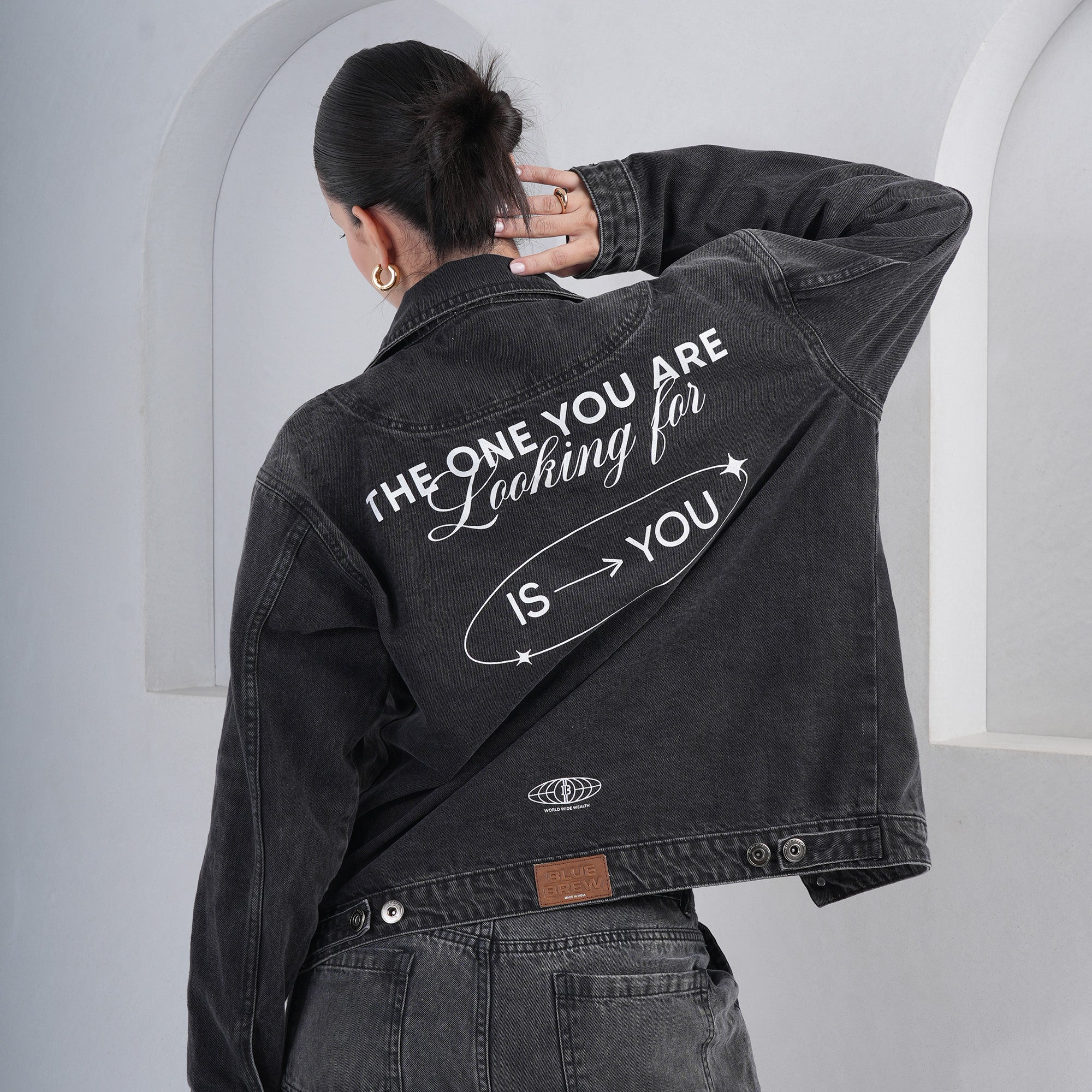 LOOKING FOR YOU BLACK DENIM JACKET