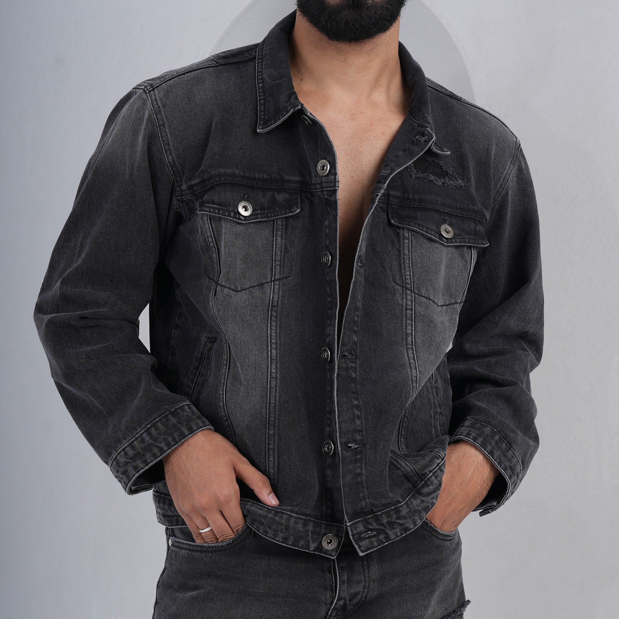 LOOKING FOR YOU BLACK DENIM JACKET