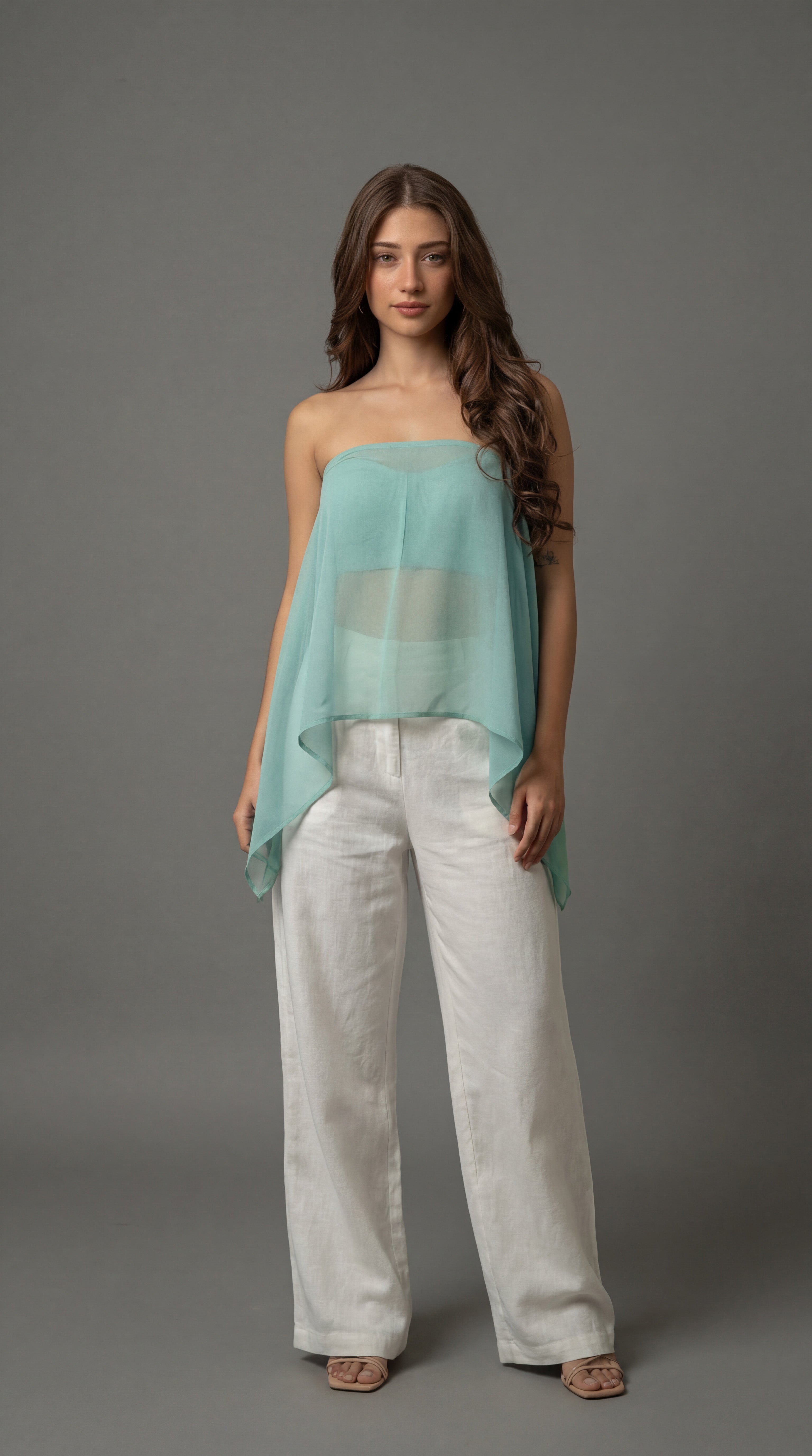 MULTI WAY TOP(Dummy) #Color_Aqua Blue