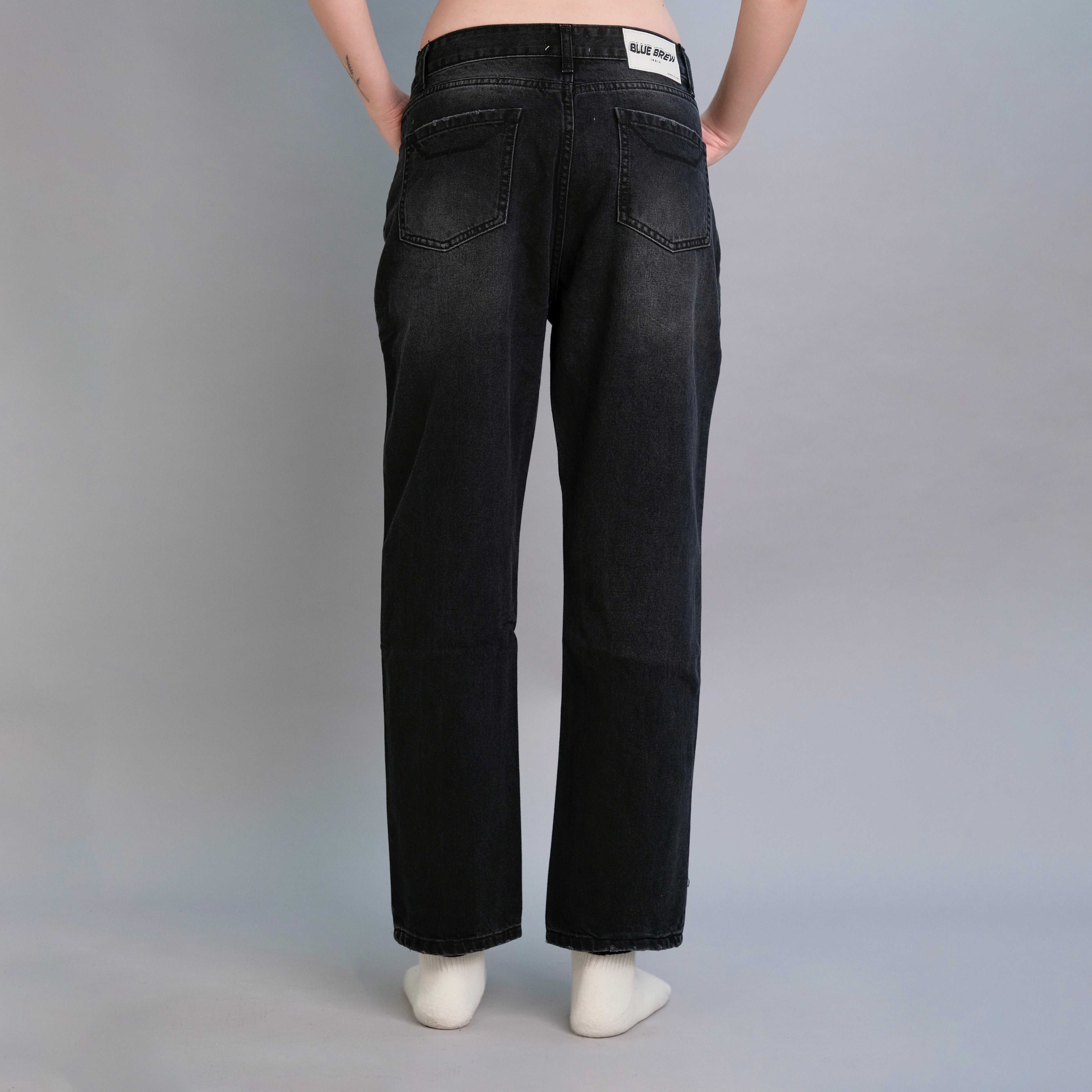 COAL ASYMMETRIC RIPPED STRAIGHT FIT