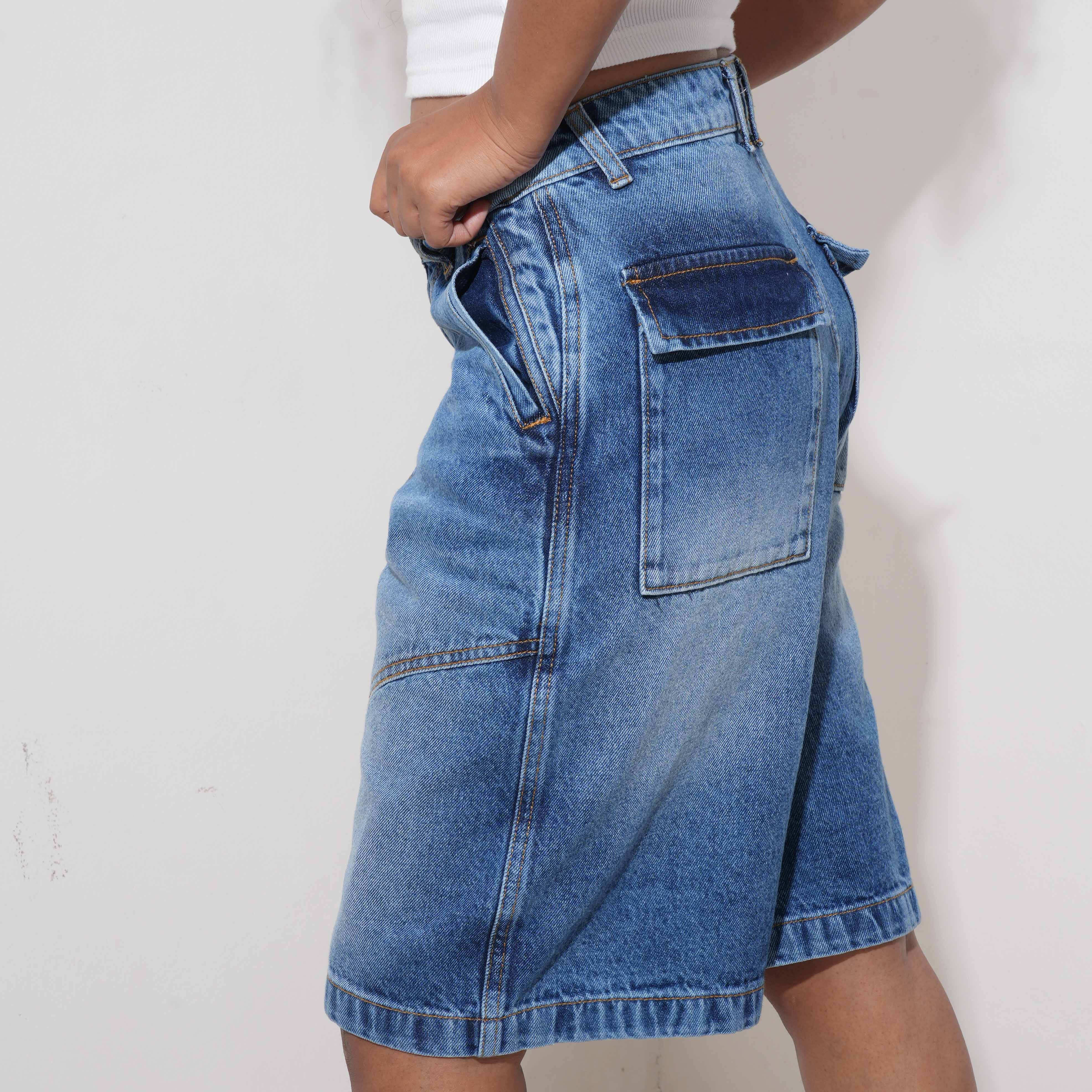 DENIM TRACK JORTS WOMEN