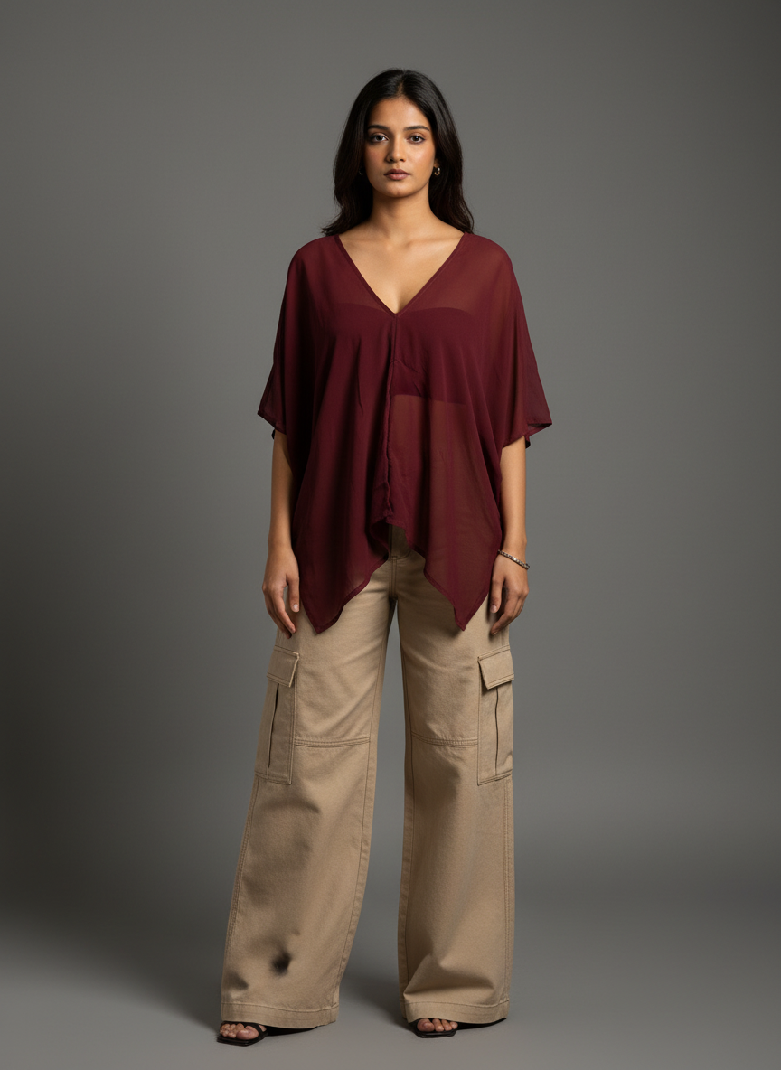 MULTI WAY TOP MAROON