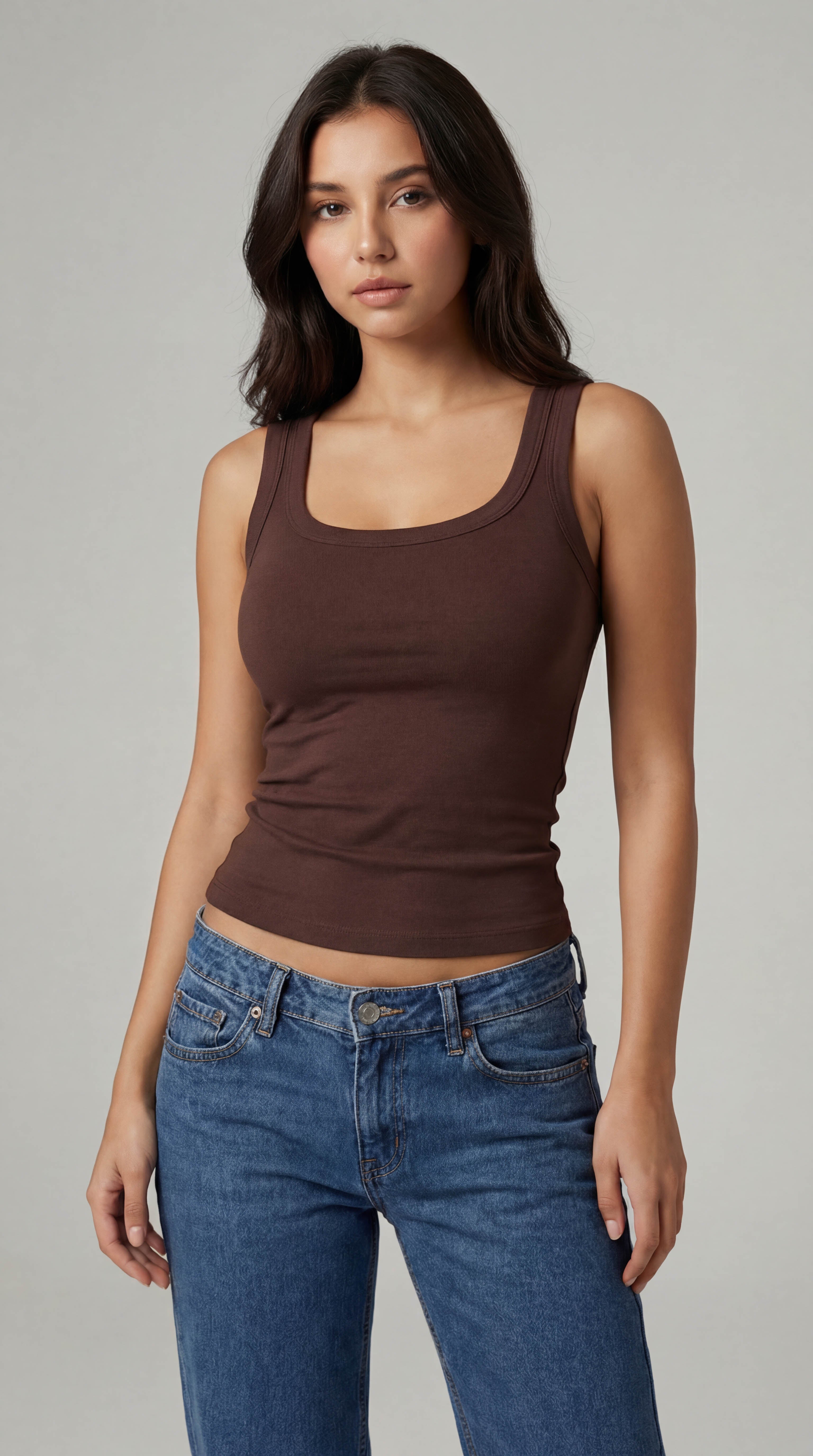 TANK TOP BROWN