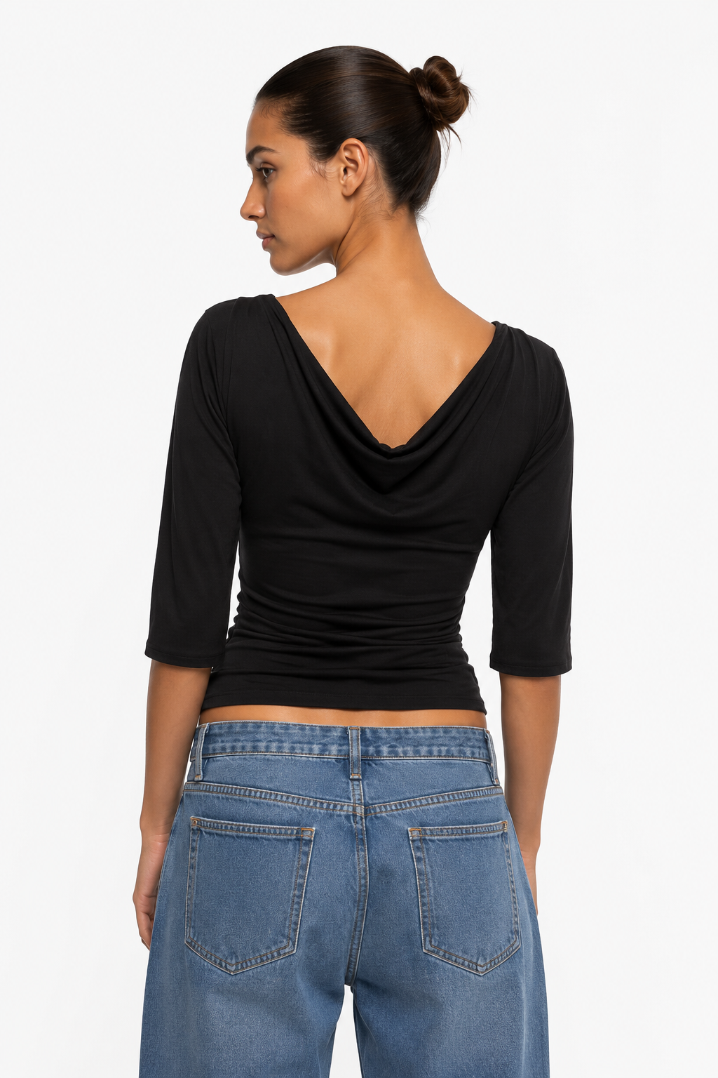 Cowl Neck Black Top
