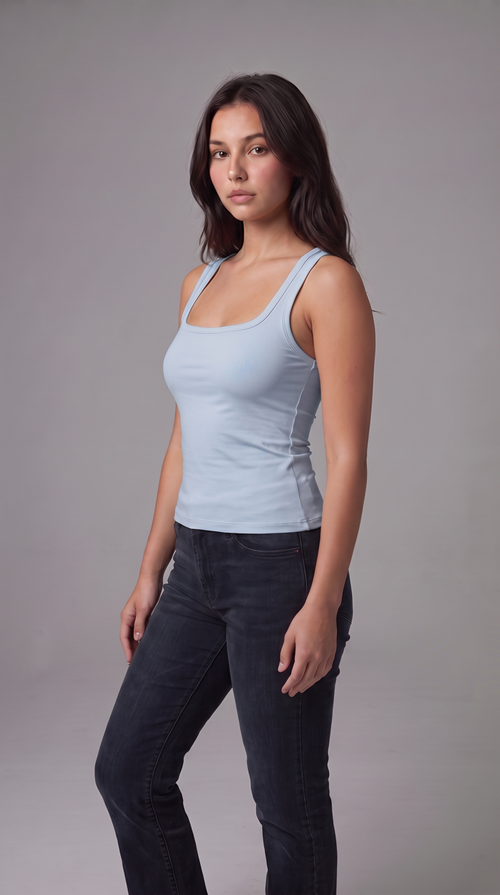 Polymide Blue Tank Top