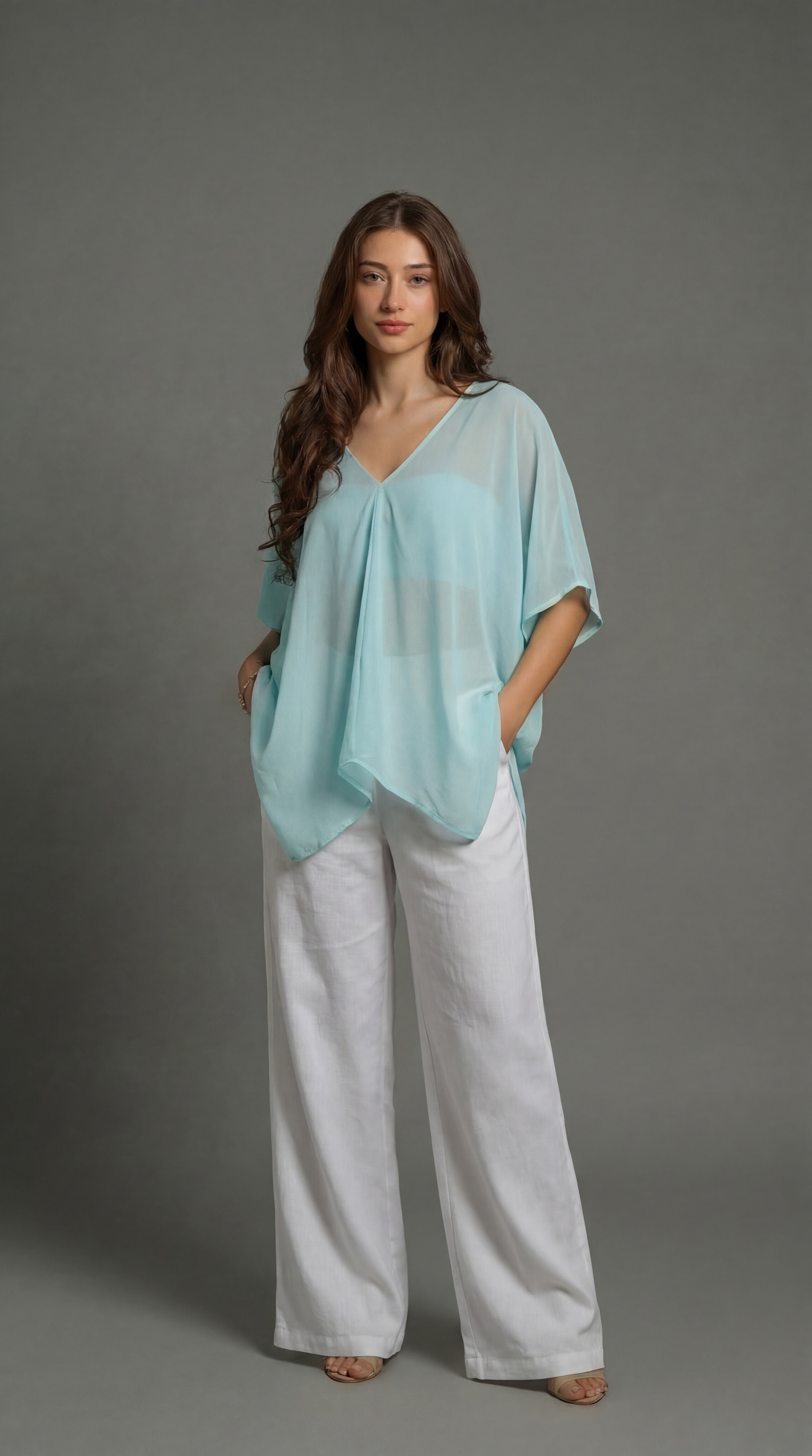 MULTI WAY TOP(Dummy) #Color_Aqua Blue