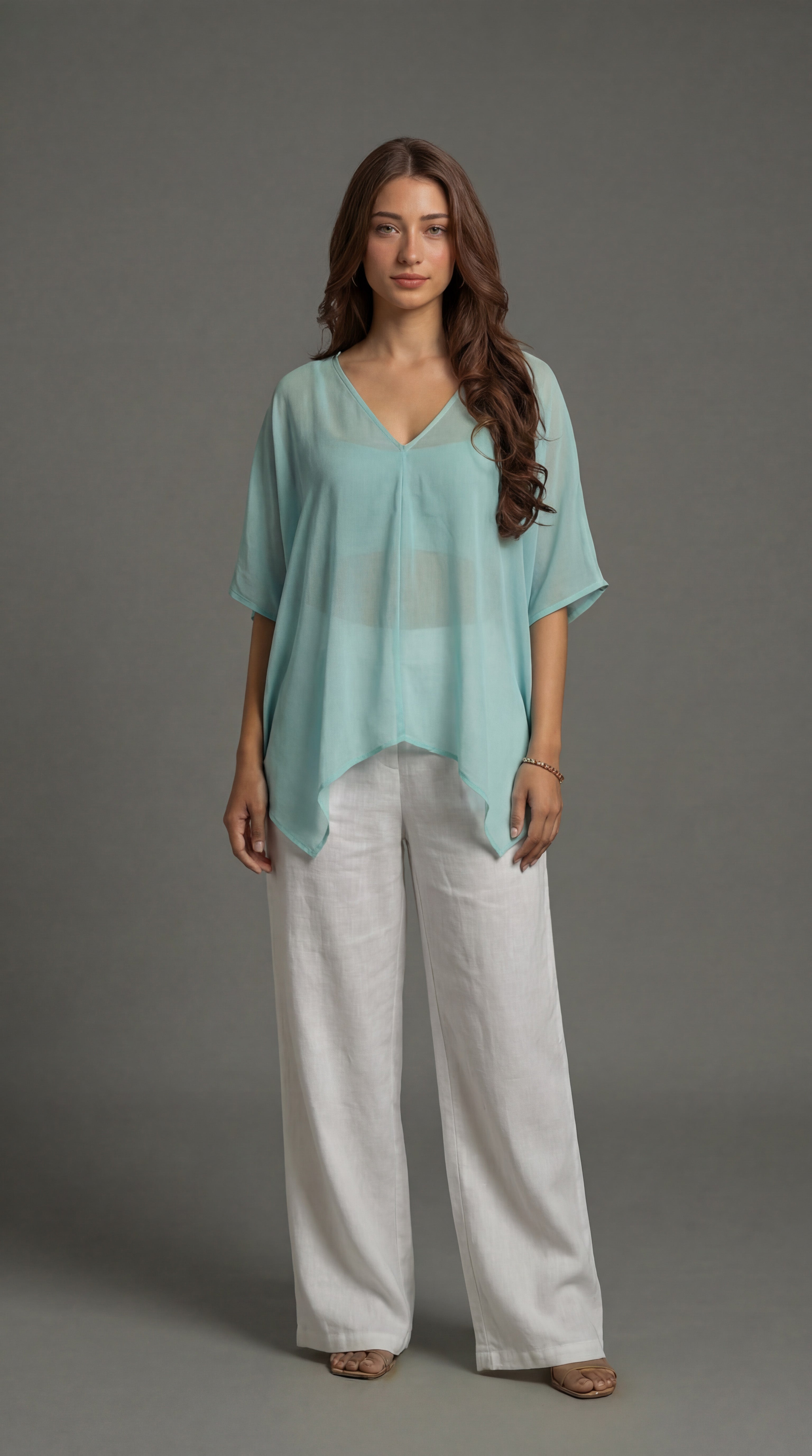 MULTI WAY TOP(Dummy) #Color_Aqua Blue