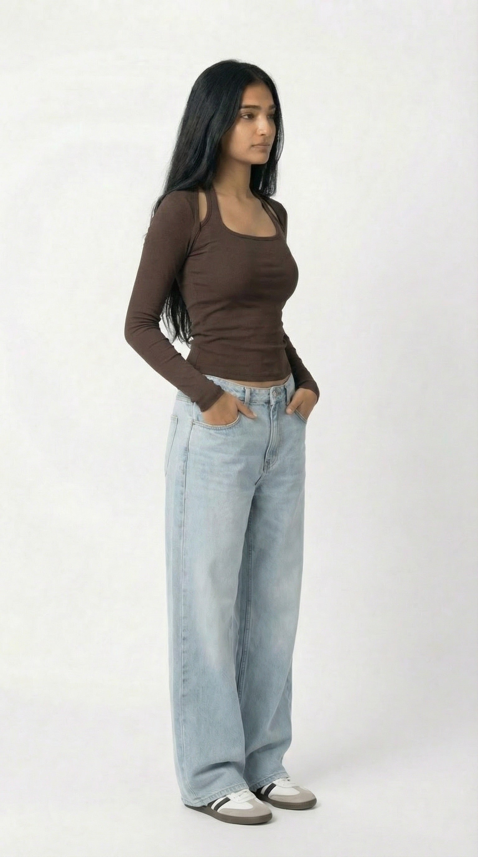 WINTER NOIR FULL SLEEVE TOP BROWN