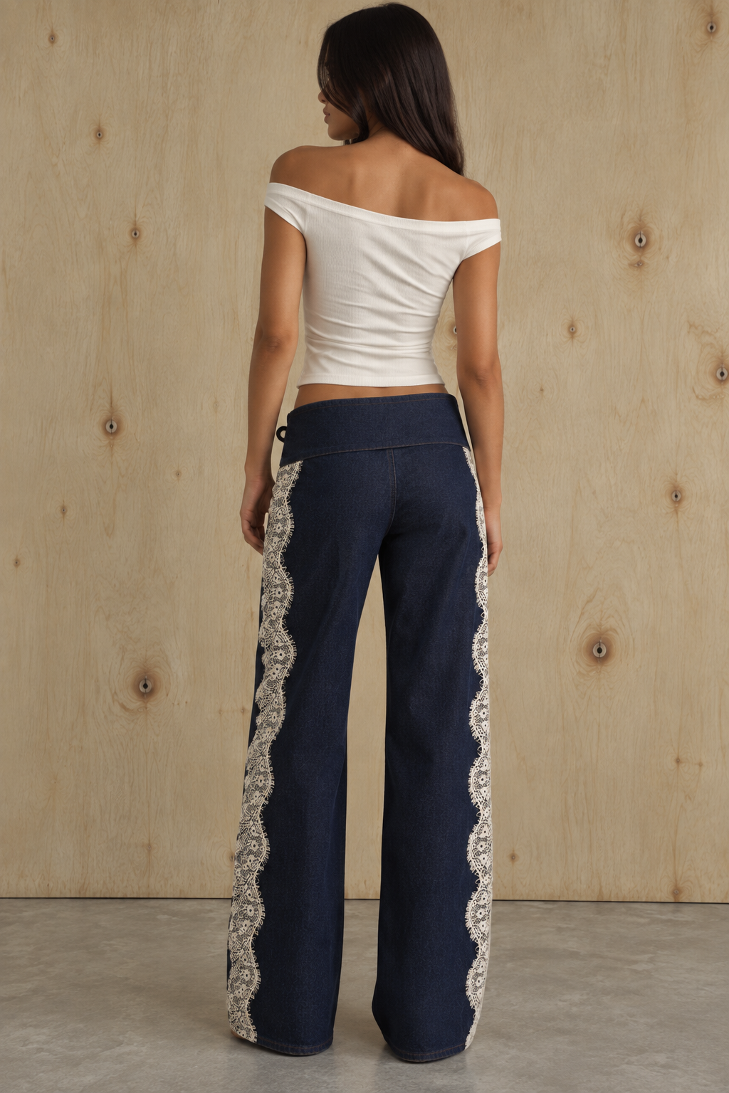 Lily Lace Low Waist Denim