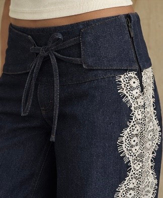 Lily Lace Low Waist Denim