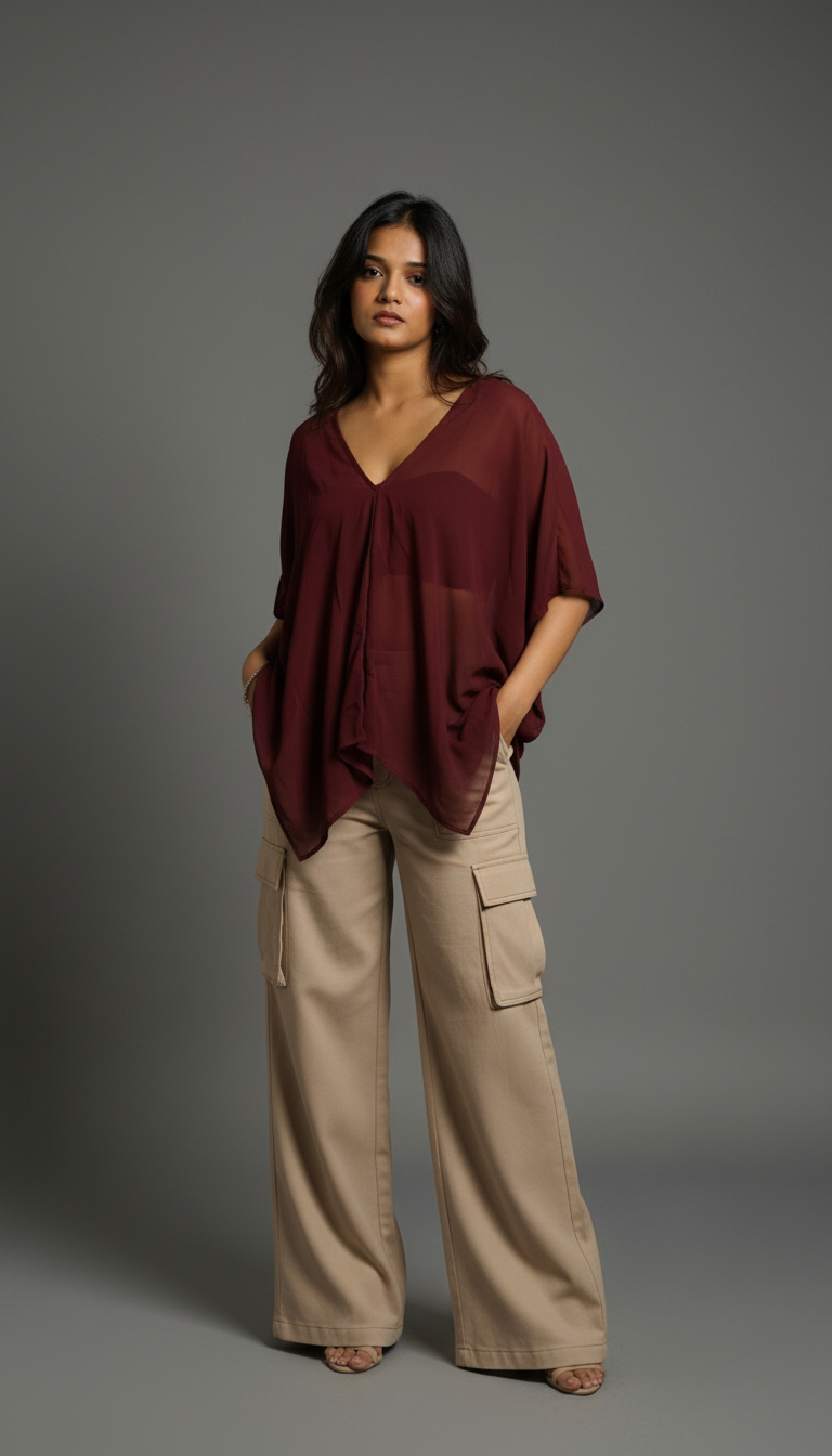 MULTI WAY TOP MAROON