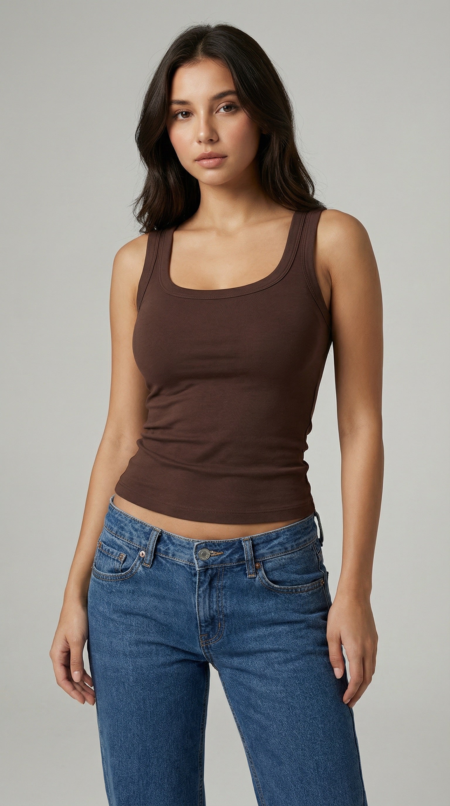 TANK TOP BROWN