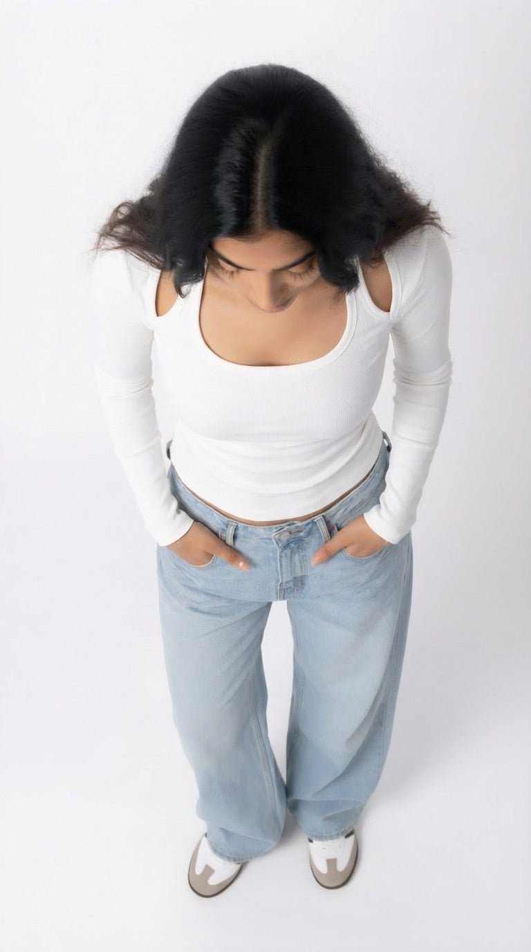 WINTER NOIR FULL SLEEVE TOP CREAM