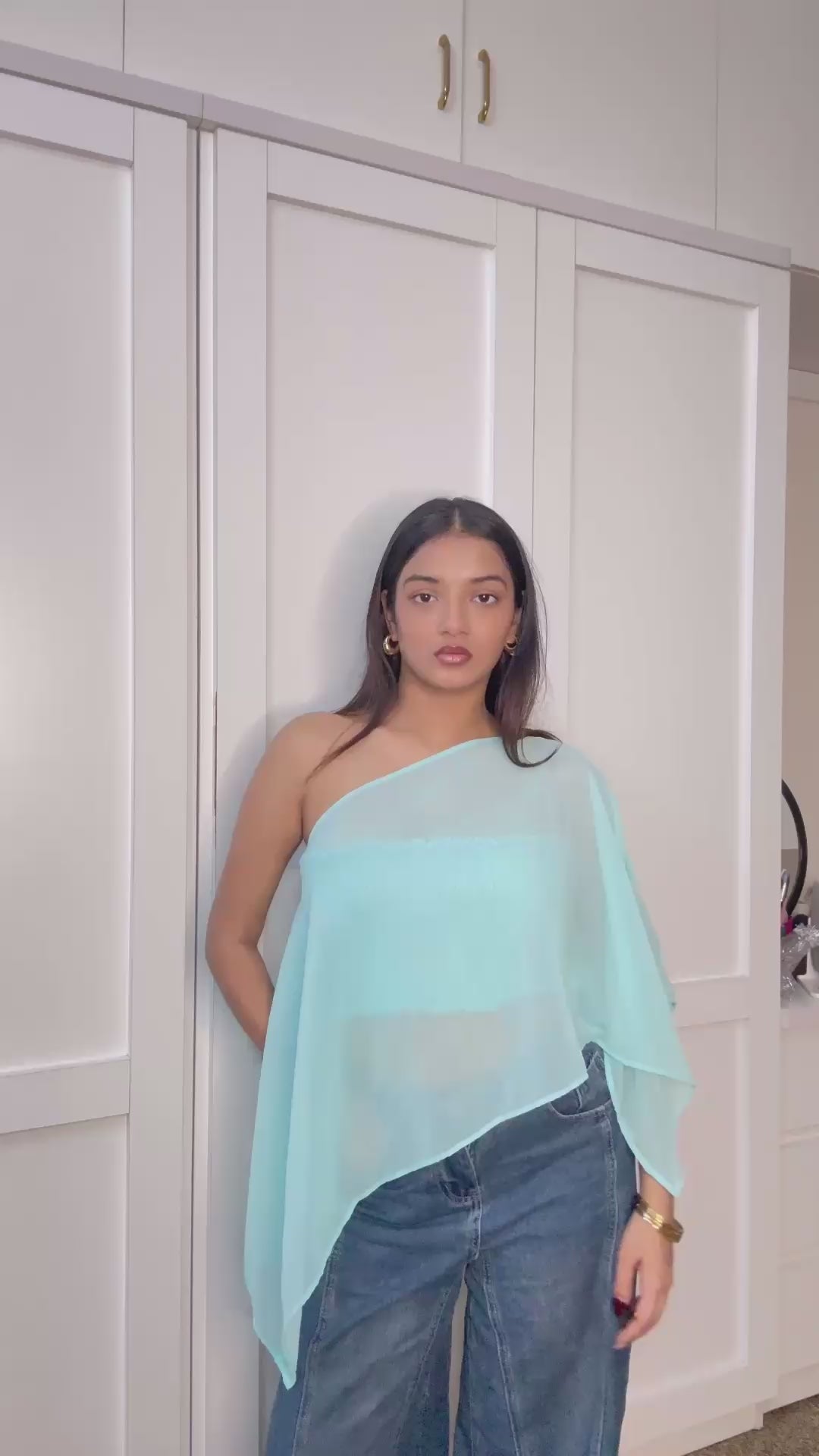 MULTI WAY TOP(Dummy) #Color_Aqua Blue