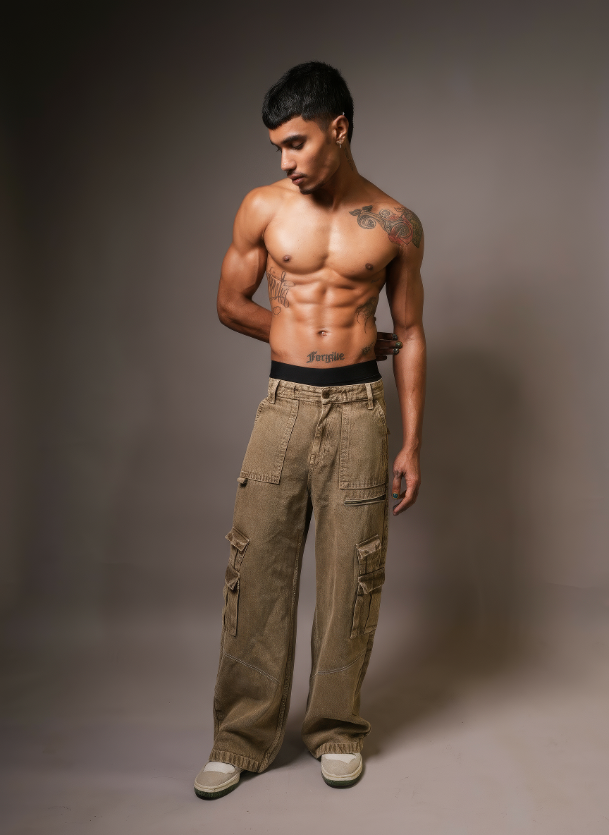 MATCHA GRANDE DENIM CARGO