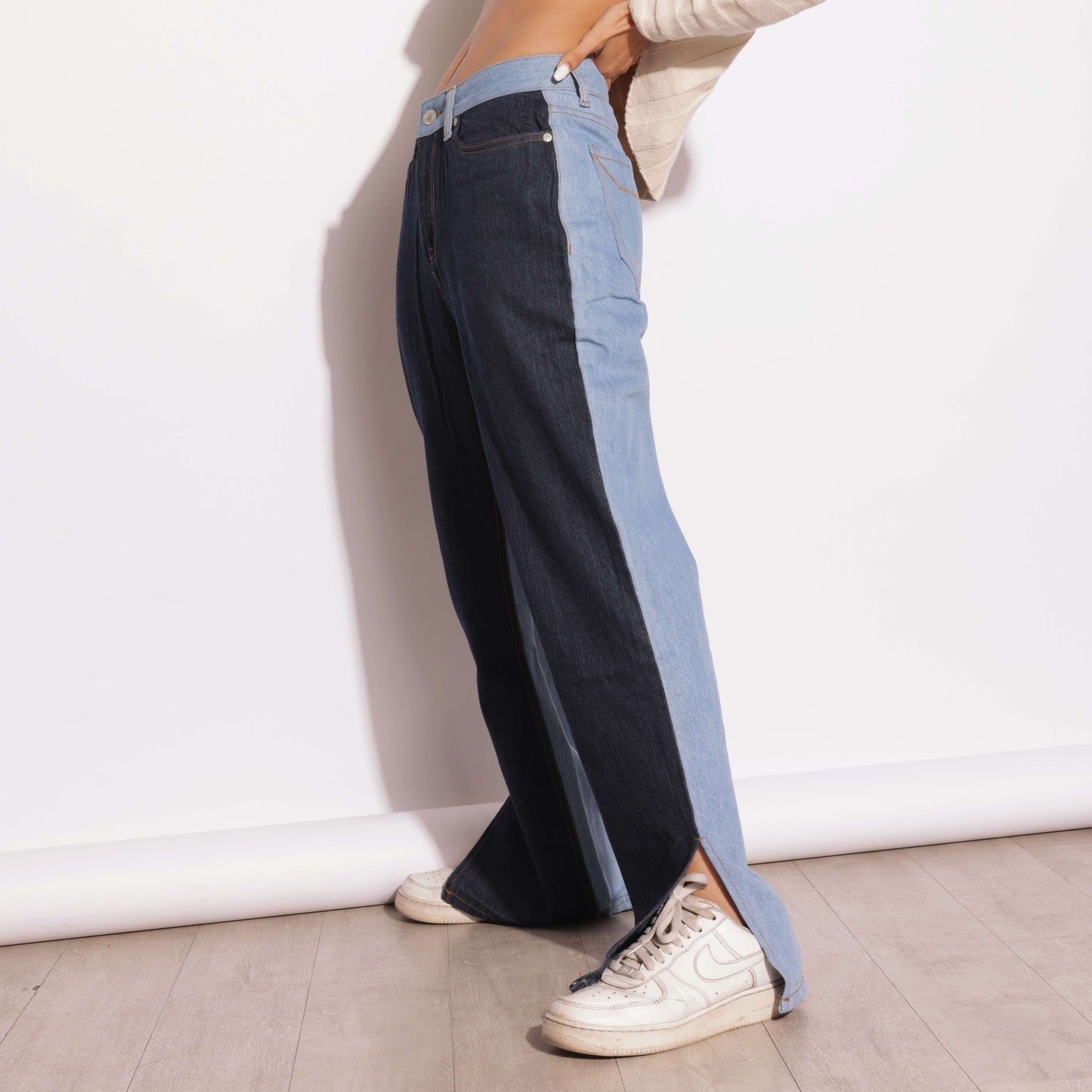 HALF AND HALF SLIT JEANS – Blue Brew